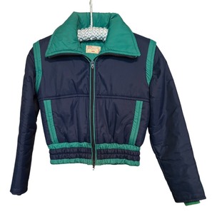 lot 82R image: U - Vintage Rosalie Blue and Green Puffer Jacket with Elastic Waist