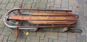 lot 143R image: G - Vintage Fleetwing Wooden Sled