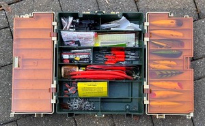 lot 152R image: G - Plano Tacklebox with Lures and Lure Making Accessories