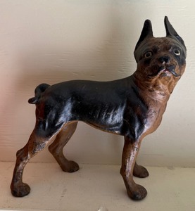 lot 2 image: INCREDIBLE Antique Hubley Boston Terrier Cast Iron Doorstop 