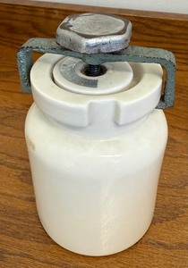 lot 58 image: Vintage Ball Mill Jar w Lid