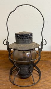 lot 77 image: Antique Railroad Lantern w Original CNR Globe