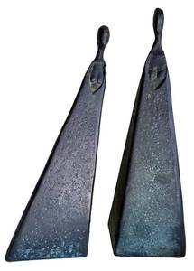 lot 1 image: Pair Bronze Figure Sculptures in the Style of Sydney Kumalo