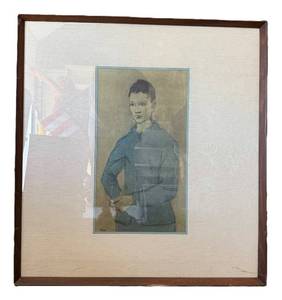 lot 5 image: Mid Century Framed Picasso Blue Boy Print - Sold by Gabberts