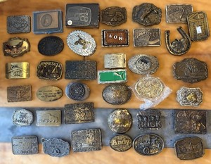 lot 28 image: LARGE Vintage Belt Buckle Lot #1