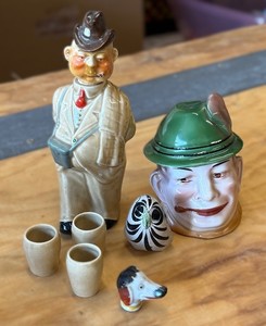 lot 30 image: Vintage Mid Century Pottery Decanters