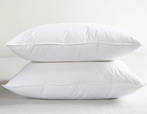 Queen 2 Pack Firm White Duck Feather & Down Bed Pillow | BOKSER HOME