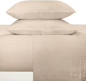 King Color Putty Heather 100% French Linen Bed Linen Set by BOKSER Home