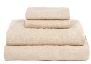 lot 62 image: King Color Putty Heather 100% French Linen Sheet Set BOKSER HOME
