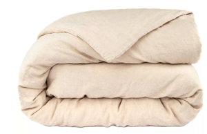 lot 66 image: Size KingCal King Color Putty Heather 100% French Linen Duvet Cover  BOKSER HOME