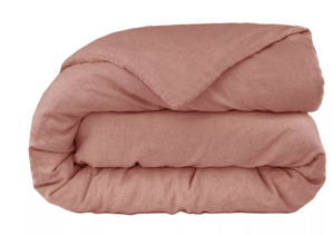 lot 67 image: Size KingCal King Color Clay 100% French Linen Duvet Cover  BOKSER HOME