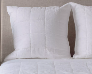 lot 81 image: Size 26 x 26 Euro Color White French Linen Box Stitch Quilted Shams