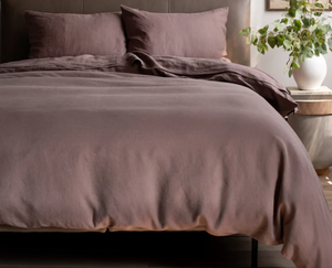 lot 108 image: King Color Clove 100% French Linen Duvet Cover BOKSER HOME