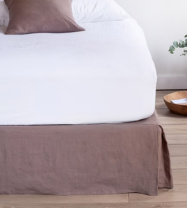 lot 107 image: Size King Color Clove 100% French Linen Bed Skirt