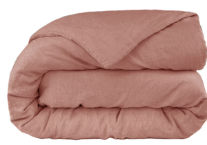 lot 140 image: Size KingCal King Color Clay 100% French Linen Duvet Cover BOKSER HOME
