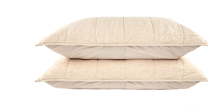 lot 148 image: Size Standard Color Putty Heather French Linen Box Stitch Quilted Shams  BOKSER HOME