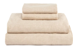 lot 37 image: King Color Putty Heather 100% French Linen Sheet Set BOKSER HOME
