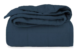 lot 97 image: Size KingCal King Color Baltic French Linen Box Stitch Quilt  BOKSER HOME
