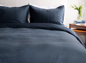 lot 153 image: Size FullQueen Color Baltic French Linen and Cotton Duvet Cover & Sham Set  BOKSER HOME