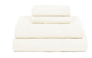 lot 170 image: Size Queen Color Cream  100% French Linen Sheet Set  BOKSER HOME