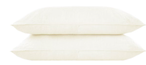 lot 177 image: Size Queen 2 Pack Pillow Shams Color Cream  100% French Linen Sheet Set  BOKSER HOME
