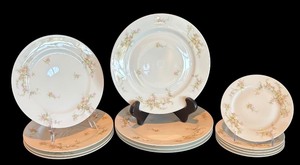 lot 31R image: P - Set of Theodore Haviland Limoges France Porcelain Plates with Floral Pattern