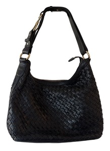 lot 39R image: P - Cole Haan Black Woven Leather Shoulder Handbag