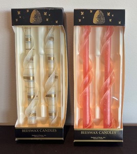 lot 99R image: P - Set of 4 Dadant & Sons Beeswax 12 Inch Spiral Candles in Original Boxes