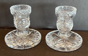 lot 100R image: P - Pair of Waterford Glandore Crystal Candle Holders