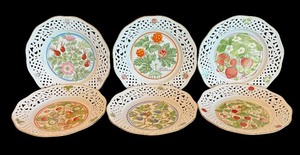 lot 64R image: P - Set of 6 Schumann Germany Fruit Motif Porcelain Plates