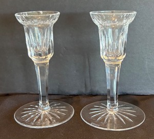 lot 67R image: P - Pair of Waterford Eileen Crystal Candleholders