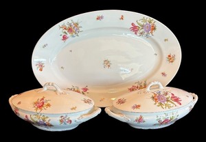 lot 68R image: P - Vintage Schwartzburg Platter with Two Covered Casserole Dishes