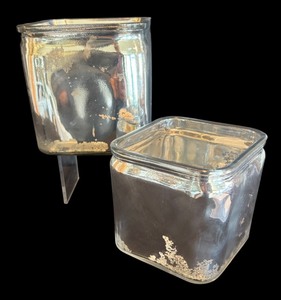 lot 70R image: P - Set of 2 Mercury Glass Square Vases