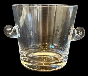 lot 3H image: DR - Tiffany & Co. Glass Ice Bucket with Scroll Handles