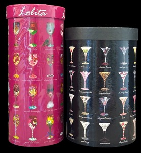 lot 115H image: DR - Lolita Hand Painted Wine Glass and Martini Glass with Original Packaging
