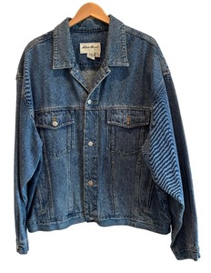 lot 201R image: C - Eddie Bauer Denim Jean Jacket Size XXL
