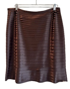 lot 209R image: C - JS Collections Brown Pleated Skirt Size 16