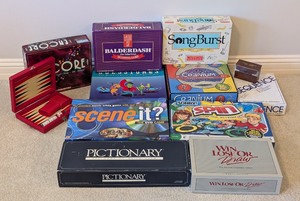lot 128 image: LL - Collection of 10 Party and Family Board Games with Backgammon Set