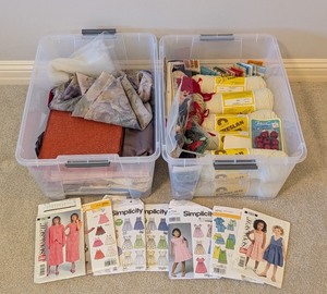 lot 135 image: LL - Large Lot of Yarn, Fabric, Sewing Patterns, and Craft Supplies