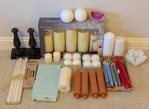 lot 139 image: LL - Collection of Candles with Holders and LED Wax Candles