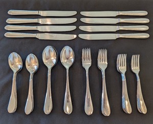 lot 171 image: UL - Prisma Korea Vignelli Designs Stainless Flatware Set Service for 8 Missing 1 Small Fork
