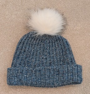 lot 185 image: UL - Love Your Melon Blue Knit Pom Pom Beanie One Size