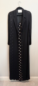 lot 187 image: UL - Vera Wang Size 12 Black Polka Dot Dress and Sheer Jacket Set