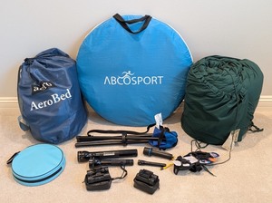 lot 189 image: UL - Camping Gear Collection with ABCOSPORT Tent, AeroBed, Flashlights, and Accessories