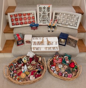 lot 235 image: LL - Large Collection of Christmas Ornaments Including Vintage Glass and Novelty Decor