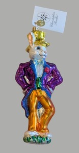 lot 236 image: LL - Christopher Radko Glass Easter Bunny Ornament
