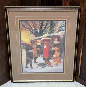 lot 103 image: LR - Framed Winter Street Scene Print by M. Capaldi