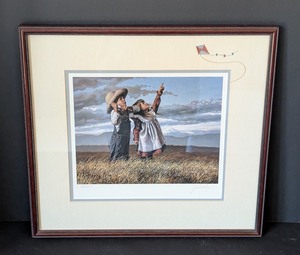 lot 134 image: MB - Jim Daly Signed Limited Edition Framed Print, 87950, Children Flying Kite