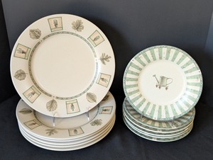 lot 135 image: O - Pfaltzgraff Naturewood Dinnerware Set for 6, Dinner and Salad Plates