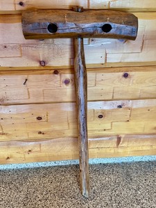 lot 8 image: Primitive Wooden Mallet Rustic Hand Tool